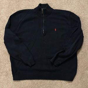 Polo Ralph Lauren Mens XL 1/4 zip Sweater, navy blue